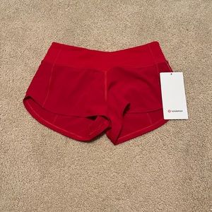 Dark Red lululemon athletica speed up shorts